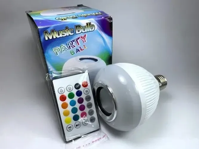 Lâmpada Musical com bluetooth e controle remoto