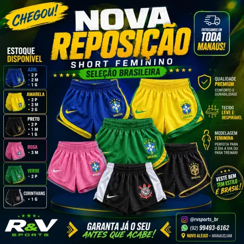 Short feminino copa 2026