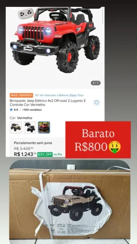 Carrinho elétrico infantil JEEP NOVO