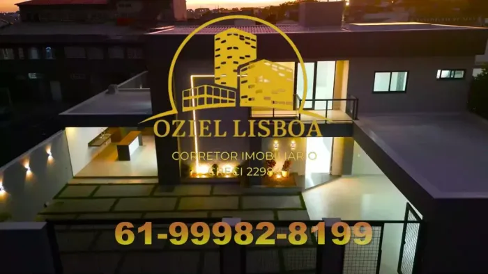 ESPLÊNDIDO SOBRADO 5 SUÍTES PISCINA CHURRASQUEIRA LOTE 400m2 CONDOMÍNIO RUA 08 VICENTE PIR