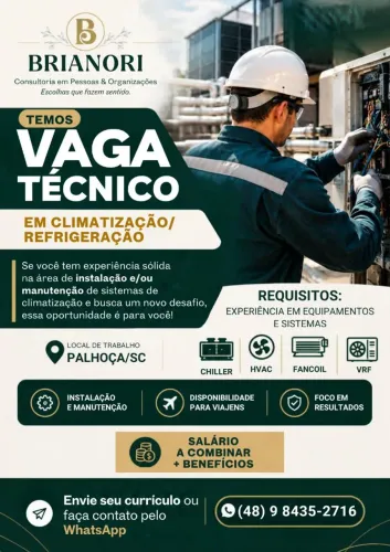 Vaga Técnico de Climatização e Refrigeração