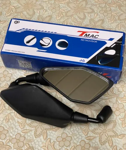 Retrovisor Kawasaki Z400 Rosca Honda Lente Azul Convexa Haste Curta Fixa 90º Esportivo