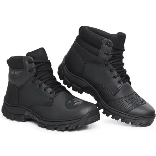 Bota Motociclista Coturno Motoqueiro Conforto Premium Protetor de Marcha e Bico Reforçado