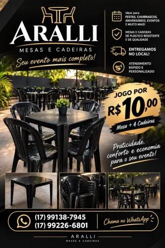 Aluguel de mesas e cadeiras