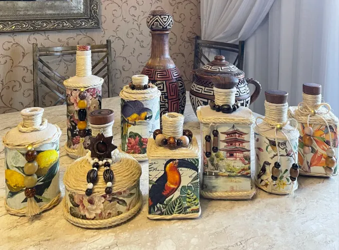 Garrafas decoupage