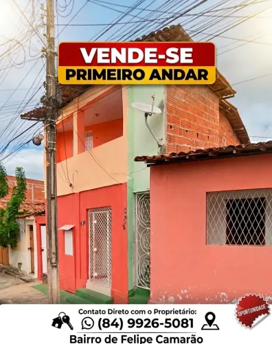 VENDE-SE TÉRREO + PRIMEIRO ANDAR EM FELIPE CAMARÃO