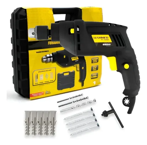 Furadeira Impacto Hammer - Kit Completo