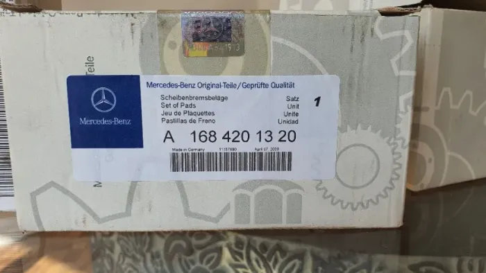 Mercedes Classe A - W168 - Pastilhas de Freio Originais marca Mercedes Benz.