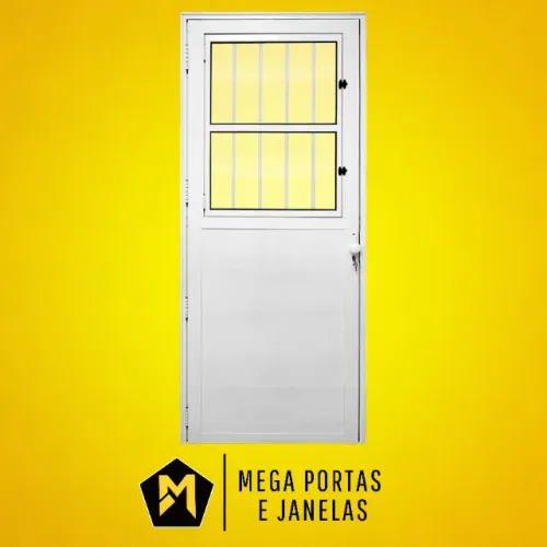 Porta Soical Lambril Alumínio Branco - Linha 25 (Completa)