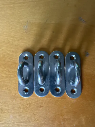 4 Ganchos De Teto De Aço Resistente Tividades Ao Ar Livre Prateado Liso
