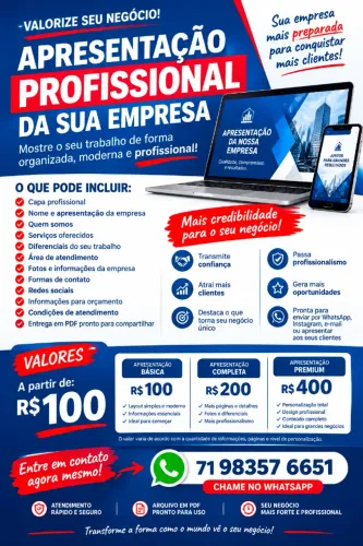 Apresentação Profissional da Sua Empresa - PDF Personalizado