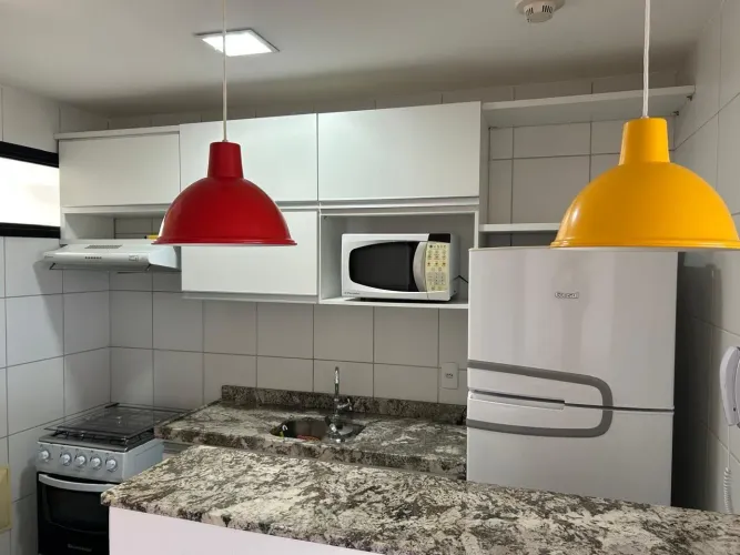 Apartamento Mobiliado para Locação em Natal, Ponta Negra, 1 dormitório, 1 suíte, 2 banheir