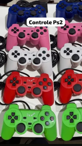 controle analógico com fio compatível com PlayStation 2