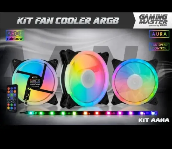 Kit Fan Cooler Gamer Argb - Aana Kmex *ENTREGA GRÁTIS*