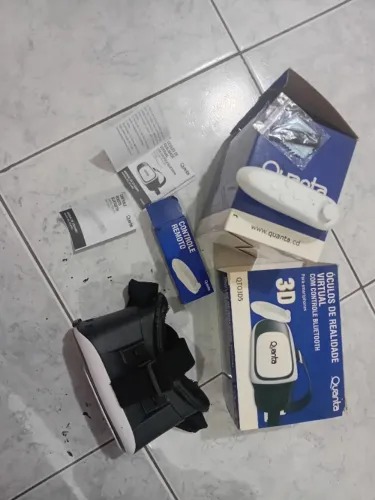 ÓCULOS DE REALIDADE VIRTUAL 3D QUANTA QTO3D5 + CONTROLE BLUETOOTH! FUNCIONANDO