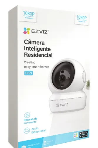 Câmera Inteligente EZVIZ C6N 1080P - Detecção de Movimento e Áudio Bidirecional