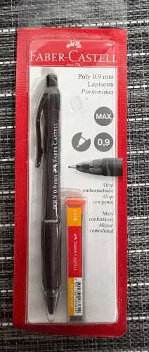 Faber-Castell Lapiseira Poly 0.9mm Preta + Grafite HB