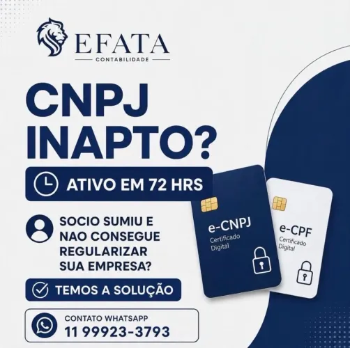 CNPJ INAPTO? ATIVO EM ATE 72 HRS