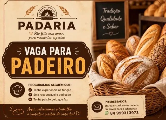 Vaga para padeiro 