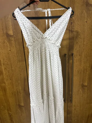 Vestido de bolinhas longo