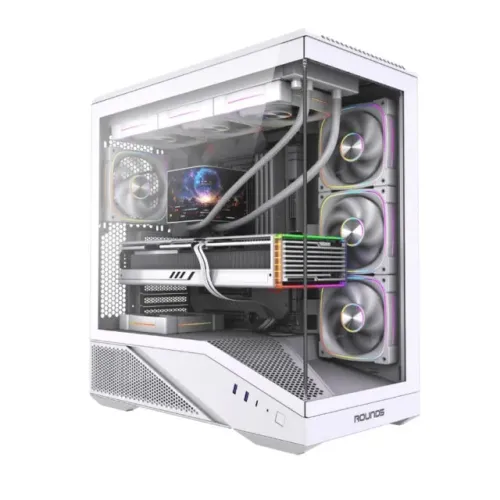 Gabinete Gamer Round5 Icebox White, Mid Tower, ATX, Lateral/Frente em Vidro Temperado, 4x 