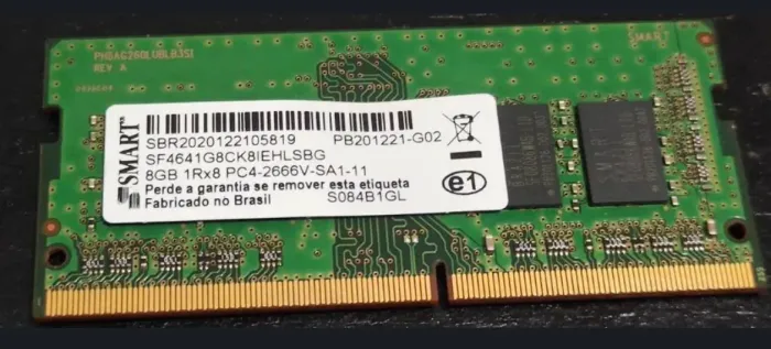 memória RAM SMART DDR4 SODIMM de 8 GB (2666 MHz) notebook 