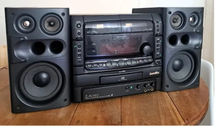 Laser Disc Player Mini System Pioneer Za-v350 Mini System Pioneer com design clássico