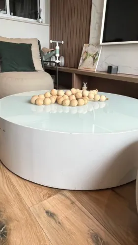 Mesa de Centro em Laca com Tamponamento de Vidro