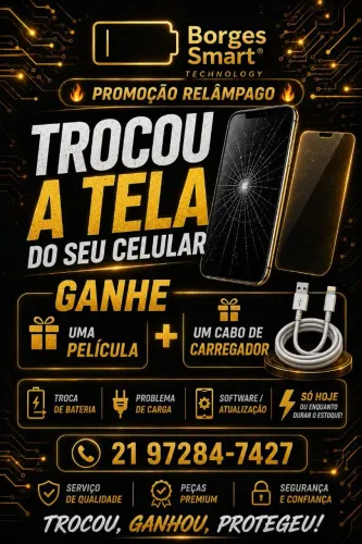 ? TELA QUEBRADA? TROCA DE TELA + PELÍCULA E CABO GRÁTIS! ?