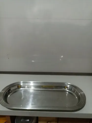 Bandeja grande em aço inox