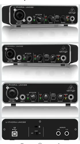 PLACA DE AUDIO BEHRINGER UMC22