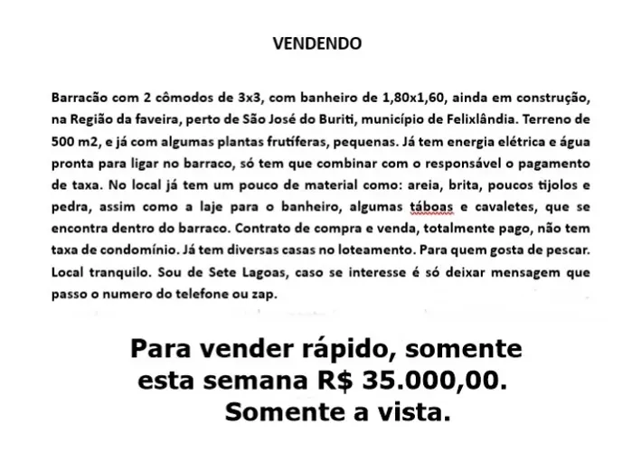 Barracão 20 m2
