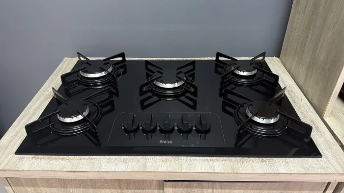 Fogão Philco 5 Bocas Preto em Vidro - Ótimo Estado