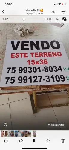 Vendo terreno em coração de Maria bem localizado com água, luz pertinho da cidade 