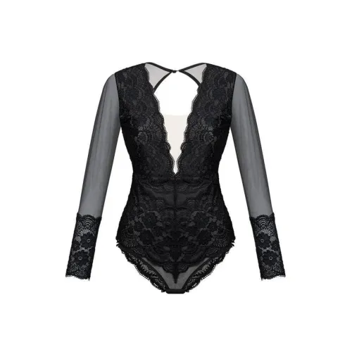 Body Duloren Renda Honey Bee Feminino - Preto
