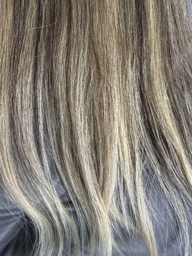 Mega Hair Faixa Dupla - Cabelo Humano 48 cm com Mechas Loiras