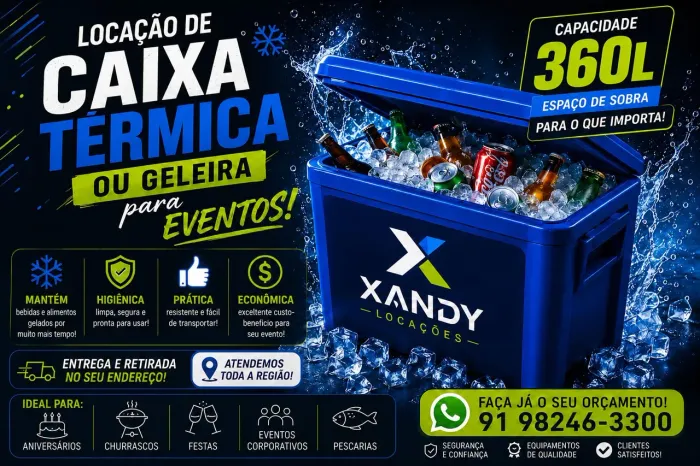 Locação de caixa térmica ou geleira para eventos