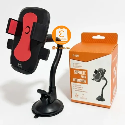 Suporte Veicular Para Celular 360º Fixação Ventosa Vidro Articulado Base Ajustável Carro