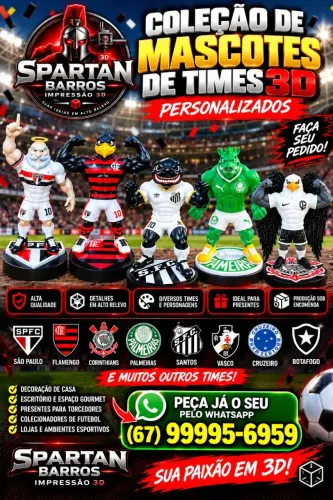 MASCOTES DE TIMES 3D PERSONALIZADOS