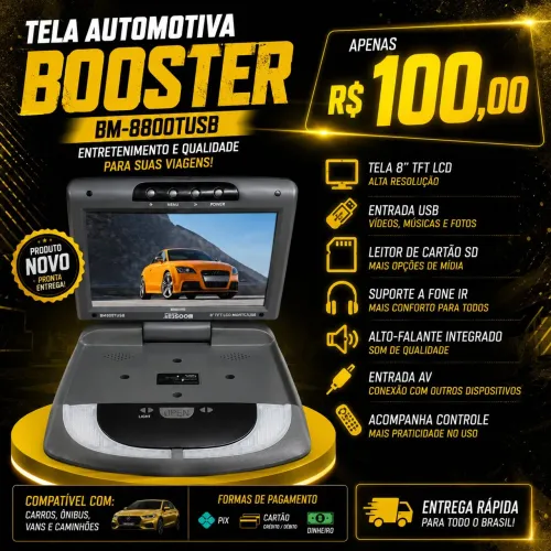 ? TELA AUTOMOTIVA BOOSTER BM-8800TUSB - NOVA! ?