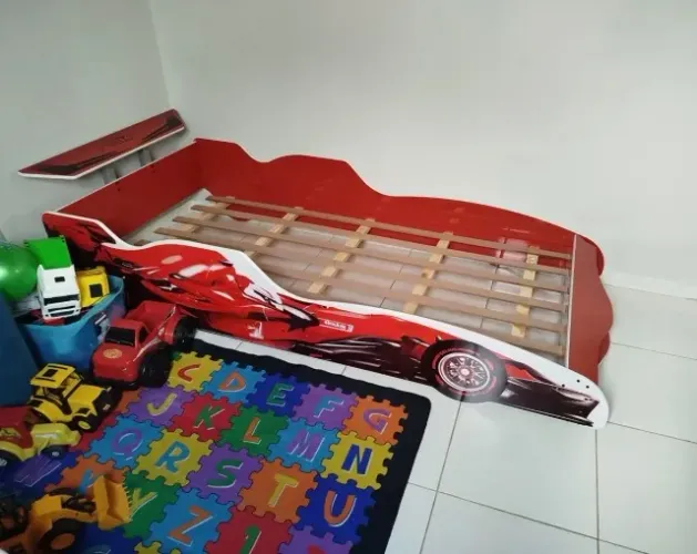Cama Infantil Carro F1 090 Vermelho - Gelius