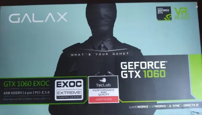 Placa de Vídeo GTX 1060 6GB Galax EX OC