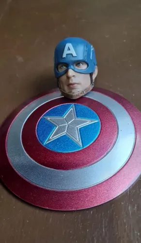 Head Capitão América 1/6 e escudo magnético 