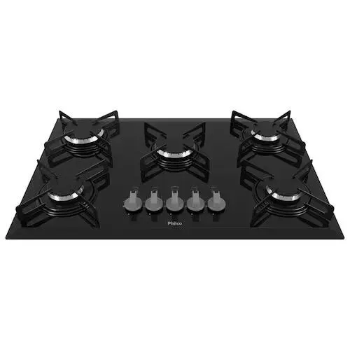 Cooktop a Gás Philco 5 Bocas Chef 5 Bisote Bivolt - Preto