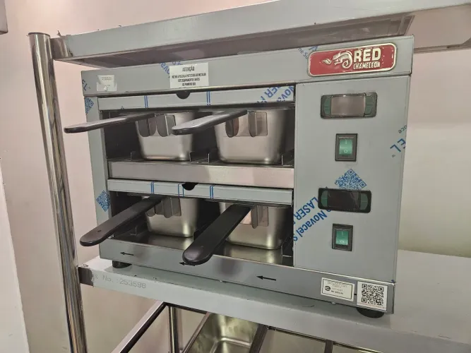 conservador de proteínas inox 4 bandejas - a pronta entrega 