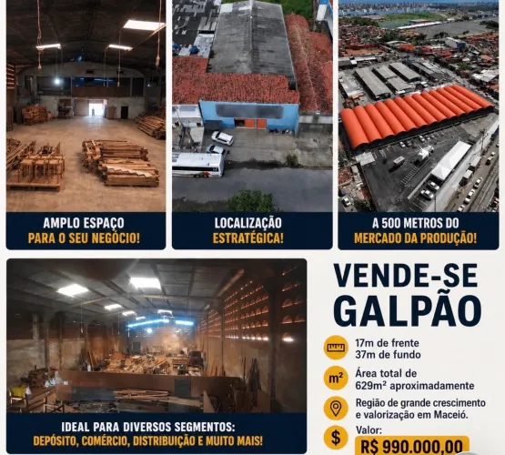 VENDE-SE GALPÃO