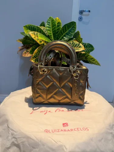 Bolsa Mini Luiza Barcelos Matelassê Bronze Metalizada - Original