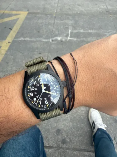 Relógio militado ml05 quartz seiko vh31 pvd 38mm n san martin hamilton