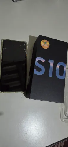 Samsung galaxy S10 azul, apenas vidro da tela com avaria