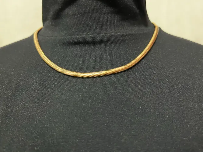 Colar Folheado Novo Cobra Dourado Acessórios Fita